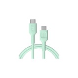Cablu USB-C din silicon Greencell PowerFlex 1.2m 100W &Icirc;ncărcare rapidă PD Verde