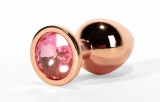 Dop Anal Cu Bijuterie Secret Shade Metal Butt Plug Rose S, 7 cm