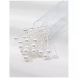 Cumpara ieftin Ace Par Mireasa, Model cu perle albe 7 x 0.9 cm, Argintii - 20 buc