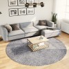Covor pufos &quot;PAMPLONA&quot; cu fire &icirc;nalte, albastru modern &Oslash; 240 cm