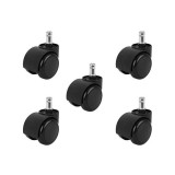 Set 5 roti pentru scaune de birou si gaming, diametru 50 mm, universale