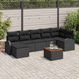 Cumpara ieftin Set de canapele pentru grădină 8 pcs Negru