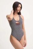 HUGO costum de baie dintr-o bucată culoarea negru, cupa usor rigidizata, 50534966