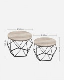 Cumpara ieftin Set 2 masute laterale, Vasagle, Gri-Negru, 50x50x40 cm