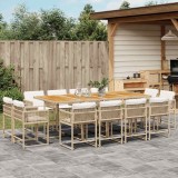 Cumpara ieftin Set mobilier de grădină cu perne, 13 piese, bej, poliratan