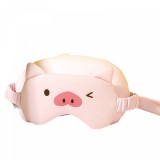 Masca de dormit, flippy, 2 in 1, cu tetiera, din particule de spuma si bumbac, model porc, roz