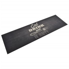 vidaXL Covor de bucătărie lavabil Kitchen, negru, 60x180 cm, catifea 136559