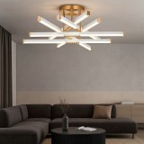 Lustra Led Moderna Cu Telecomanda, Design Geometric, 144W, Lumina Reglabila 3000&ndash;6500K