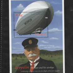 Lesotho 2000-Dirijabile,Zeppelin LZ-130,colita val..,MNH,Mi.Bl.162