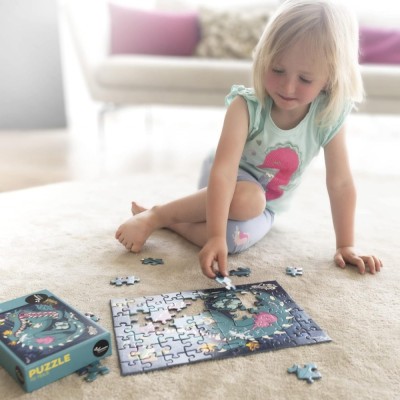 Puzzle pentru copii Dentropia, model dragon, 18.3 x 11.5 cm, 70 pise, plastic, multicolor foto