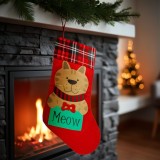 Cumpara ieftin Soseta decorativa pentru animale &ndash; model pisica &ndash; rosu/negru &ndash; 42 x 24 cm Best CarHome