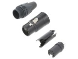 Conector XLR mufă mamă 5 PIN drept pe cablu lipire 7,5A NEUTRIK
