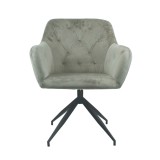 Cumpara ieftin Scaun pivotant catifea maro gri negru Veleza 66x66x83 cm