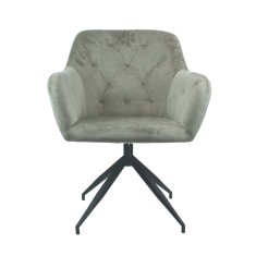 Scaun pivotant catifea maro gri negru Veleza 66x66x83 cm