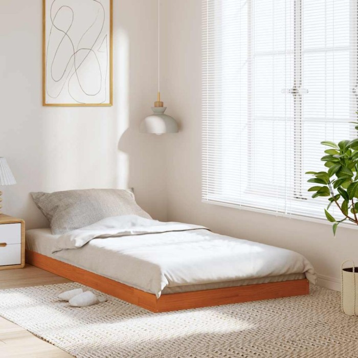 vidaXL Pat de zi, maro ceruit, 75x190 cm, lemn masiv de pin 847158