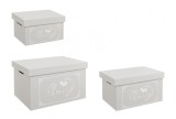 Cumpara ieftin Set 3 cutii depozitare lemn gri Lovers 30x19x16 cm, 36x25x20 cm, 42x31x24 cm
