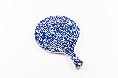 Platou din ceramică cu m&amp;acirc;ner | scris albastru foto