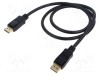 Cablu DisplayPort 2.0 Goobay, 1m, negru, dublu ecranat, mufă - mufă, UHD 8K HDR