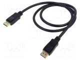 Cablu DisplayPort 2.0 Goobay, 1m, negru, dublu ecranat, mufă - mufă, UHD 8K HDR