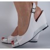 Sandale platforma albe (cod 029222), 39