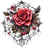Sticker decorativ, Trandafiri, Rosu, 64 cm, 1343STK-16