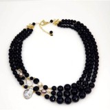 Cumpara ieftin Colier Dream din agat negru și perle