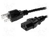 Cablu alimentare AC, 3m, 3 fire, culoare negru, IEC C13 mama, NEMA 5-15 (B) mufa, LIAN DUNG -