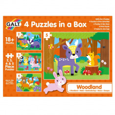 Set 4 puzzle-uri - Animalute din padure (2, 3, 4, 5 piese) PlayLearn Toys foto
