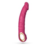 Vibrator Realist Crushious Magnus, 10 Moduri Vibratii, Silicon, USB Magnetic, Roz, 22.5 cm