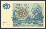 SUEDIA █ bancnota █ 50 Kronor █ 1979 █ P-53c █ UNC necirculata
