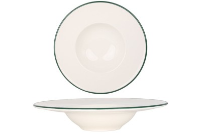 Rinart Farfurie cu paste - Green Edge - Por&amp;Aring;&amp;pound;elan - 28 cm (400cc) - set de 2 foto