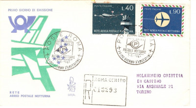 POSTA AERIANA NOCTURNA ZIUA MONDIALA FDC ITALIA 1969 foto