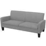 Canapea 3 locuri Gossi, 180x65x76 cm, Gri Deschis, Cadru Lemn Pin, Tapiterie Textil, Confortabila, Design Modern