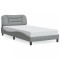 Cadru de pat cu LED fara saltea Hvar Gri deschis 100x200 cm Material
