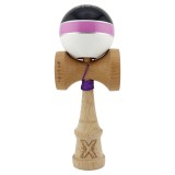 Kendama X ROYAL SPIKE Originala, Profesionala, Cyrax, Big Cups V2, Super Sticky cu Cupe Mari, Rulment Metalic, din lemn 18 cm, Ata 55 cm, Negru/Roz Si