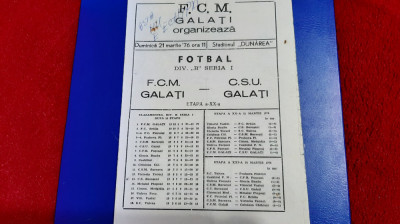 program FCM Galati - CSU Galati foto