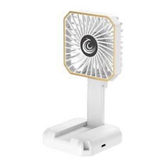 Ventilator Portabil, Flippy, de Gat, de Birou, Suport Telefon, 14 x 7 cm, Incarcare USB, din ABS, 3 Viteze, Alb foto