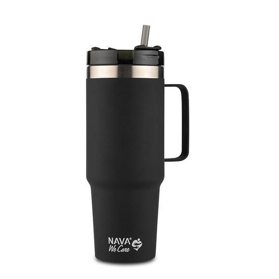 Cana termoizolanta calatorii Nava 900 ml negru FitLine Training