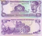 Bancnota Nicaragua 50 Cordobas 1984 UNC Necirculata