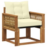 vidaXL Canapea Medie pentru Exterior Lemn solid de Acacia și Textilene 3438874