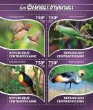 AFRICA CENTRALA 2015 - Pasari tropicale /set complet-bloc + colita MNH (2 imagini)