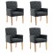 Scaune de bucatarie cu brate, 4 buc., gri, material textil