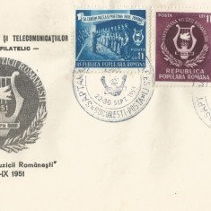 *Romania, LP 288/1951, Saptamana Muzicii, FDC