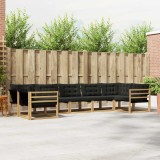 vidaXL Set de canapele de exterior cu pernă 7 pcs Alb și negru 3389034