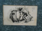 Tus, autor moldovean,Soroca 1931, Petre..., 24x14 cm, cu passepartout