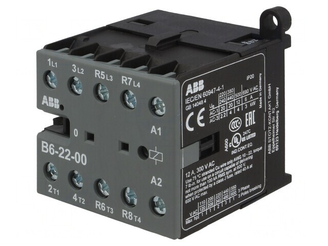 Contactor 4P NC x2 NO x2 24VAC 6A cu șuruburi