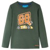 Tricou copii m&acirc;neci lungi, verde &icirc;nchis, 92, vidaXL