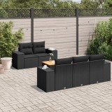 Cumpara ieftin Gossi set mobilier de gradina cu perne, 6 piese, negru, poliratan