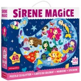 Puzzle cu glitter, Mimorello, Sirene Magice, 120 piese