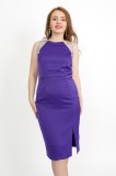 Cumpara ieftin Rochie eleganta midi Diana, conica cu crepeu, mov- Moze - S(36)